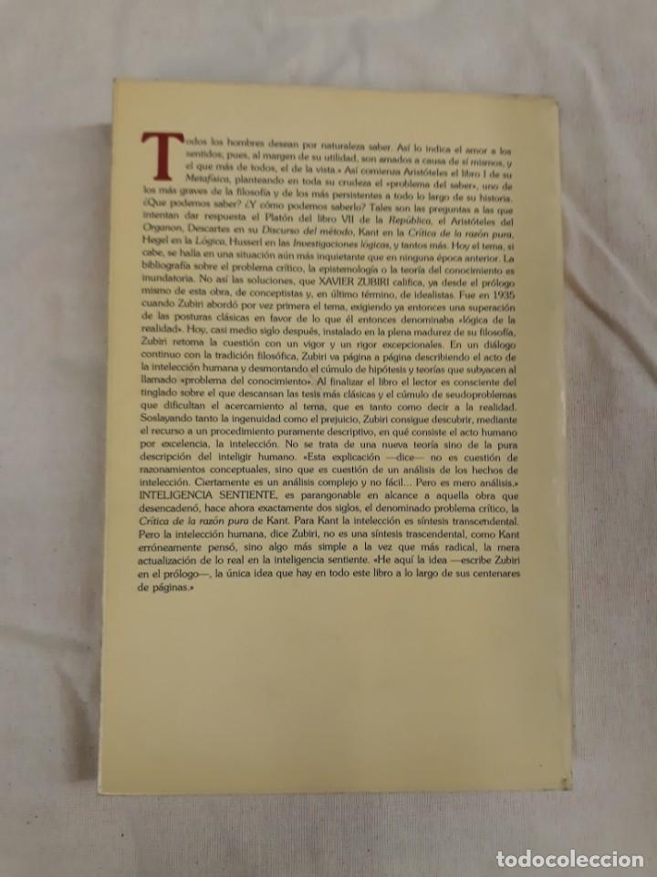 Libros de segunda mano: ZUBIRI, XAVIER. INTELIGENCIA SENTIENTE - Foto 3