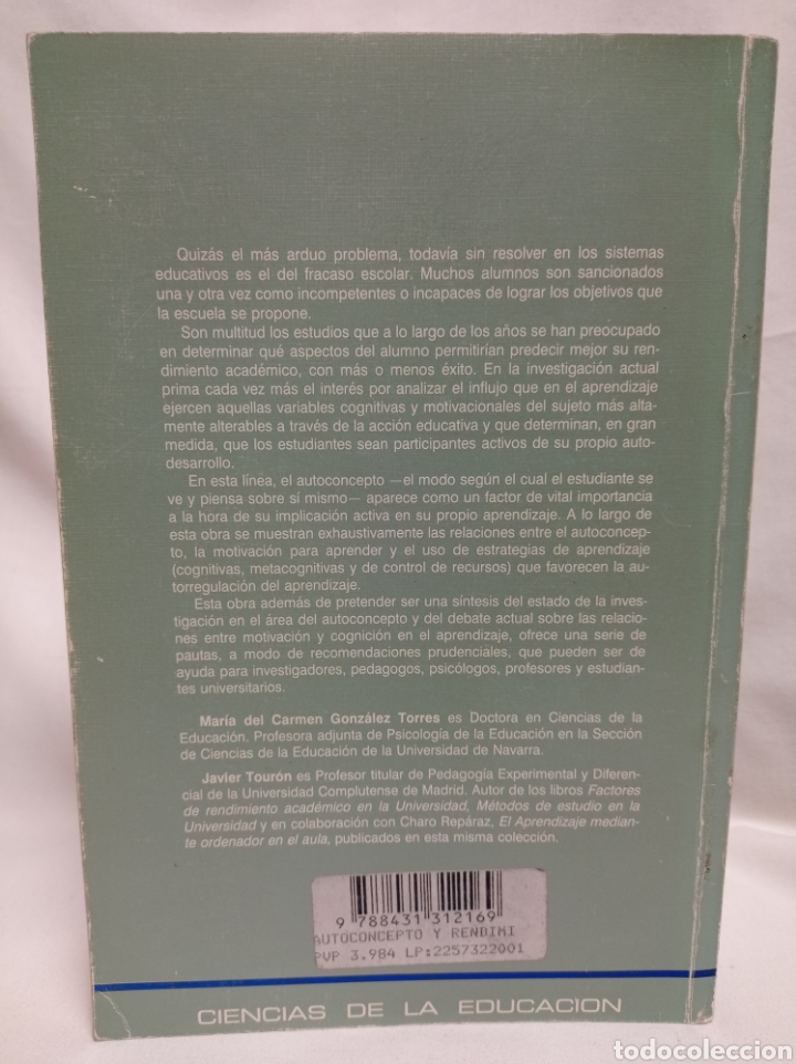 Libros de segunda mano: Autoconcepto y rendimiento escolar. Editorial eunsa - Foto 2