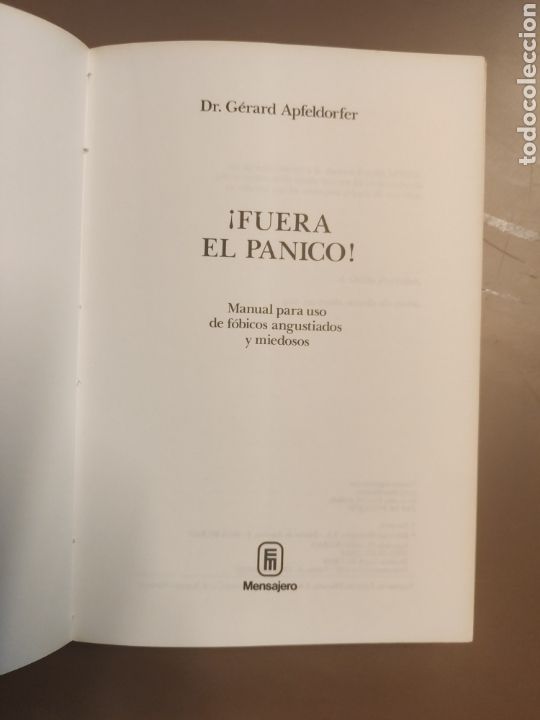 Libros de segunda mano: Fuera el p&aacute;nico. Dr. G&eacute;rard apfledorfer - Foto 2