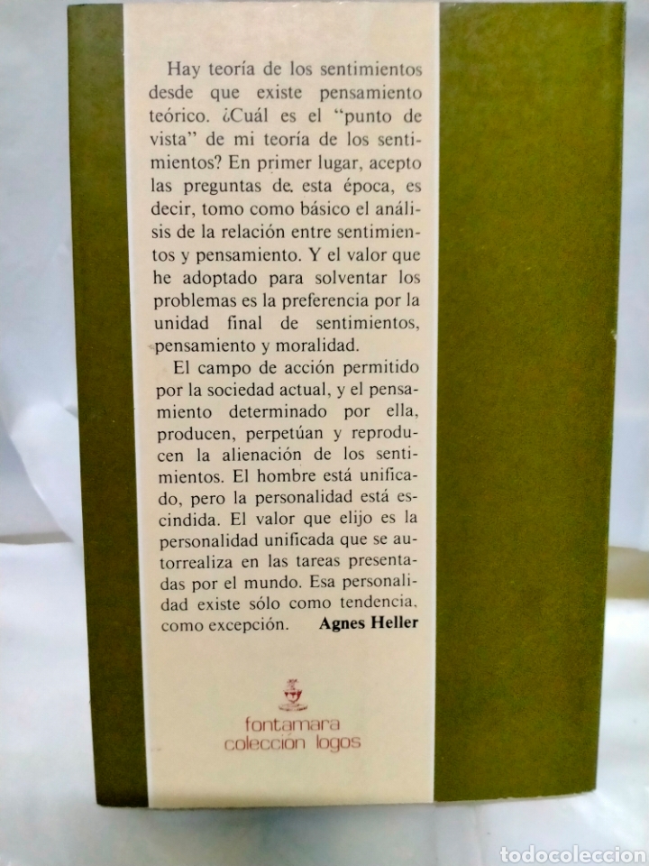 Libros de segunda mano: AGNES HELLER .TEOR&Iacute;A DE LOS SENTIMIENTOS. FONTAMARA - Foto 4