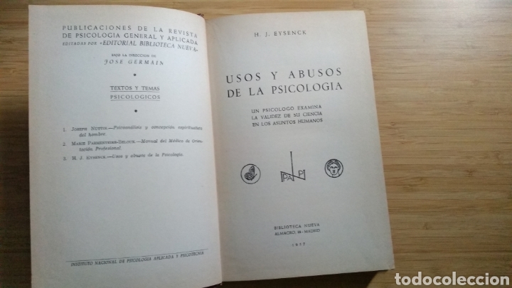 Libros de segunda mano: Usos y abusos de la psicologia - H. J. Eysenck - Foto 1