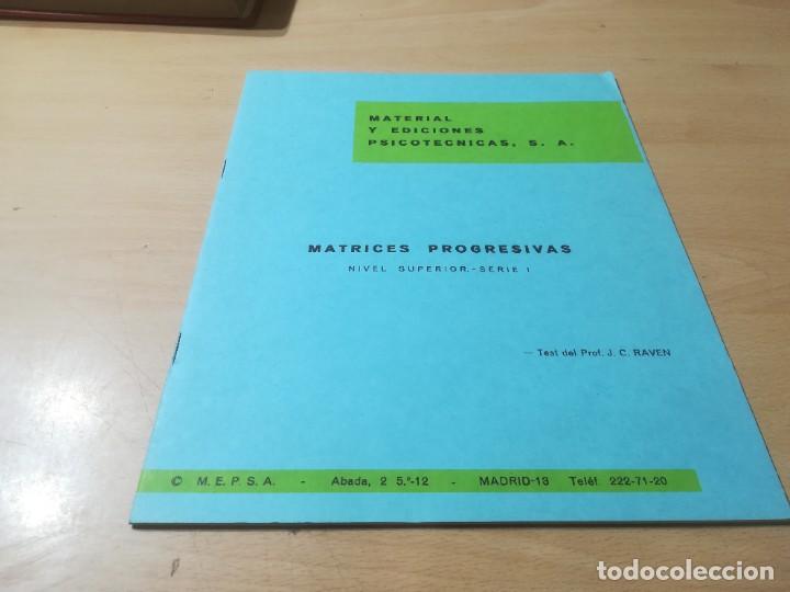 Libros de segunda mano: MATRICES PROGRESIVAS SUPERIOR SERIE I / M E P S A / MATERIAL Y EDICIONES PSICOTECNICAS / AJ13 - Foto 3