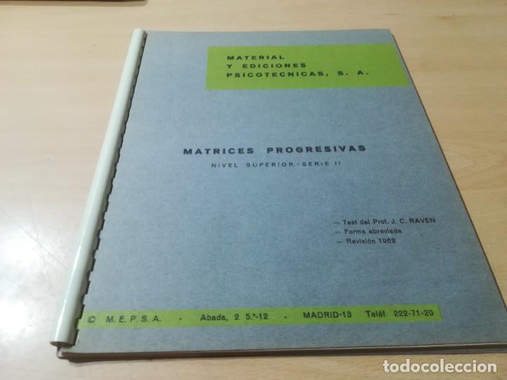 Libros de segunda mano: MATRICES PROGRESIVAS SUPERIOR SERIE II / M E P S A / MATERIAL Y EDICIONES PSICOTECNICAS / AJ13 - Foto 3
