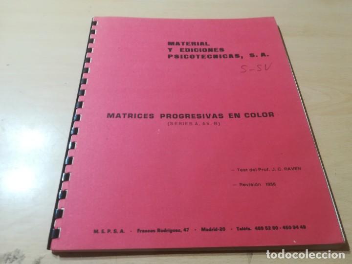Libros de segunda mano: MATRICES PROGRESIVAS COLOR, A, AB, B / M E P S A / MATERIAL Y EDICIONES PSICOTECNICAS / AJ13 - Foto 3