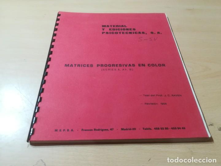 Libros de segunda mano: MATRICES PROGRESIVAS COLOR, A, AB, B / M E P S A / MATERIAL Y EDICIONES PSICOTECNICAS / AJ13 - Foto 3