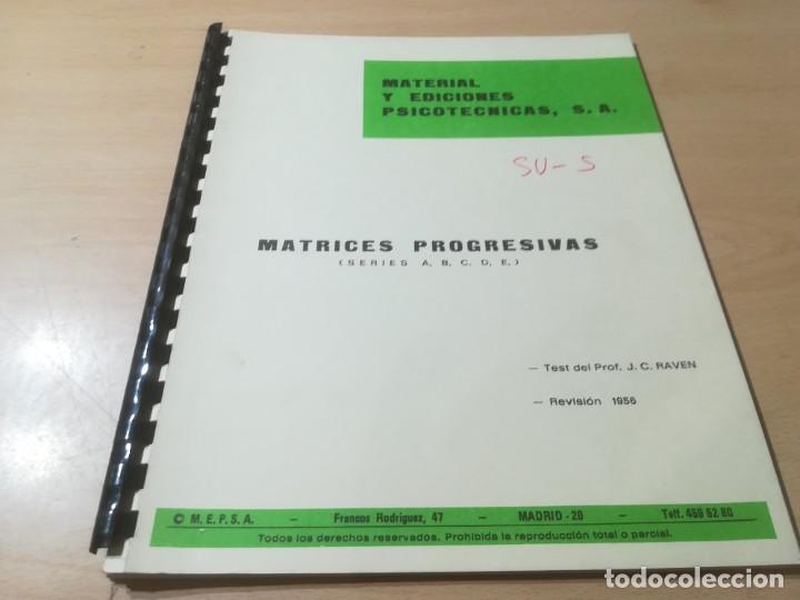 Libros de segunda mano: MATRICES PROGRESIVAS, A, B, C, D, E / M E P S A / MATERIAL Y EDICIONES PSICOTECNICAS / AJ13 - Foto 3