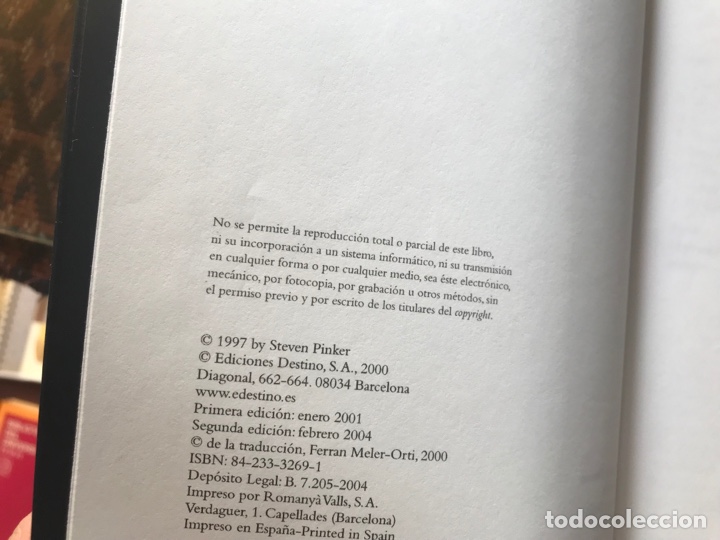 Libros de segunda mano: Como funciona la mente. Steven Pinker. Destino. - Foto 5
