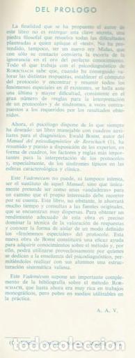Libros de segunda mano: VADEMECUM DEL TEST DE RORSCHACH - Ewald Bohm - Foto 2