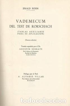 Libros de segunda mano: VADEMECUM DEL TEST DE RORSCHACH - Ewald Bohm - Foto 4