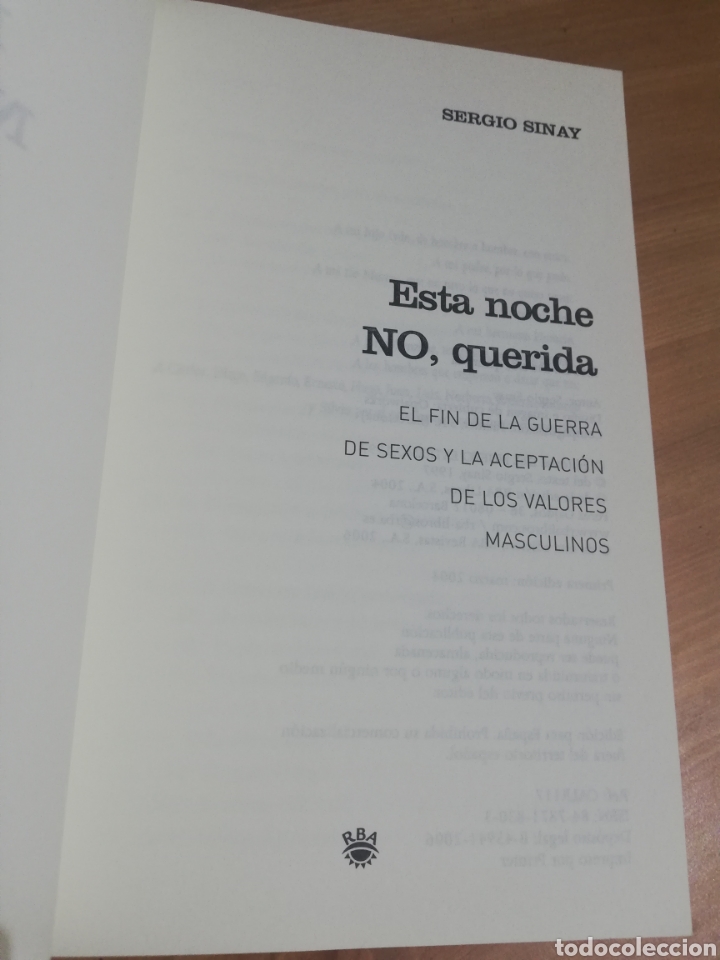 Libros de segunda mano: ESTA NOCHE NO, QUERIDA (SERGIO SINAY) - Foto 2