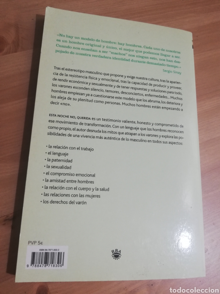 Libros de segunda mano: ESTA NOCHE NO, QUERIDA (SERGIO SINAY) - Foto 5