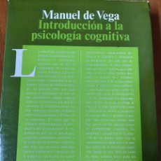 Libros de segunda mano: LIBRO INTRODUCCIÓN A LA PSICOLOGÍA COGNITIVA, VEGA, ALIANZA PSICOLOGÍA, 1985. Lote 302191633