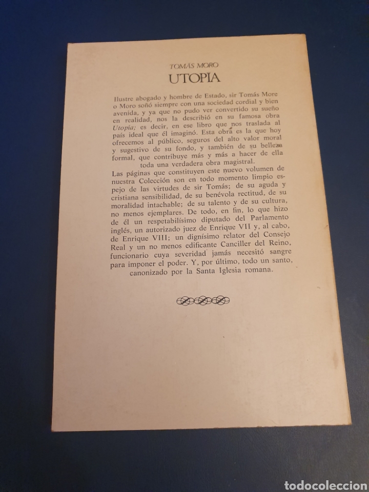Libros de segunda mano: UTOP&Iacute;A TOM&Aacute;S MORO OBRAS MAESTRAS A&Ntilde;O 1983 - Foto 2