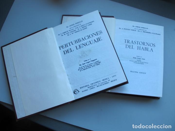 Second hand books: PERTURBACIONES DEL LENGUAJE + TRASTORNOS DEL HABLA .(ENCUADERNADOS).- J. PERELL&Oacute;.- CIENT&Iacute;FICO-M&Eacute;DICA