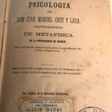 Libros de segunda mano: LIBRO. PSICOLOGIA. ORTI Y LARA. 1880. Lote 322652883