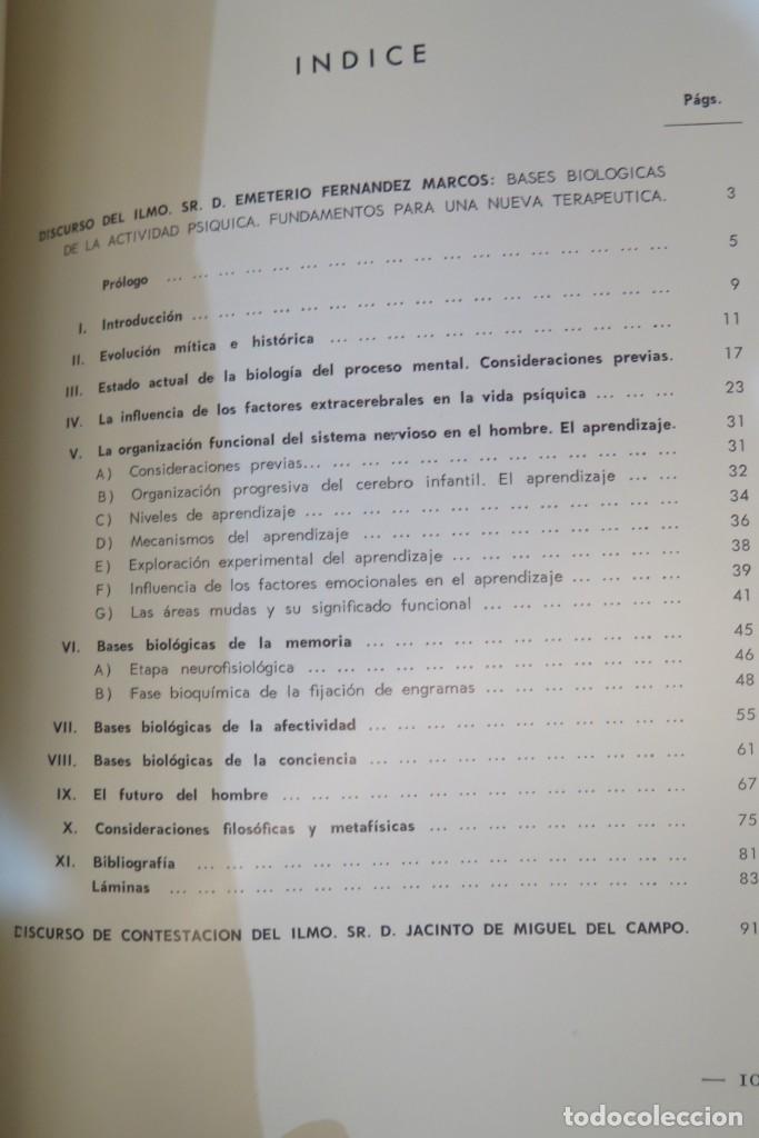 Libros de segunda mano: BASES BIOLOGICAS DE LA ACTIVIDAD PSIQUICA - Foto 2