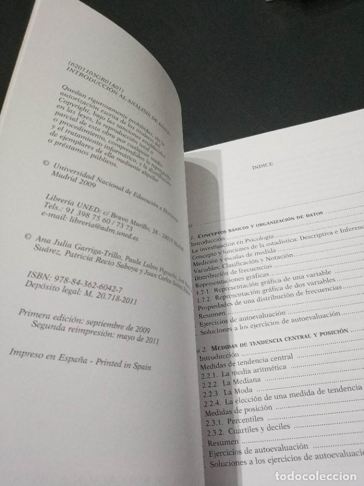 Libros de segunda mano: PSICOLOGIA. INTRODUCCION AL ANALISIS DE DATOS. UNED - Foto 2