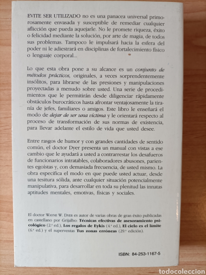 Libros de segunda mano: Evite ser utilizado. Wayne W. Dyer. Grijalbl - Foto 2