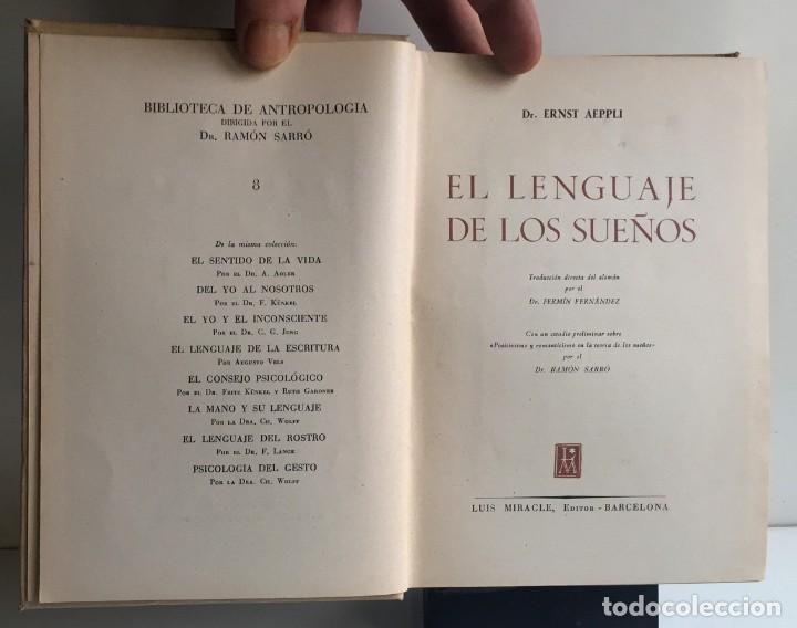 Libros de segunda mano: EL LENGUAJE DE LOS SUE&Ntilde;OS. Dr. Ernst Aeppli - Foto 3