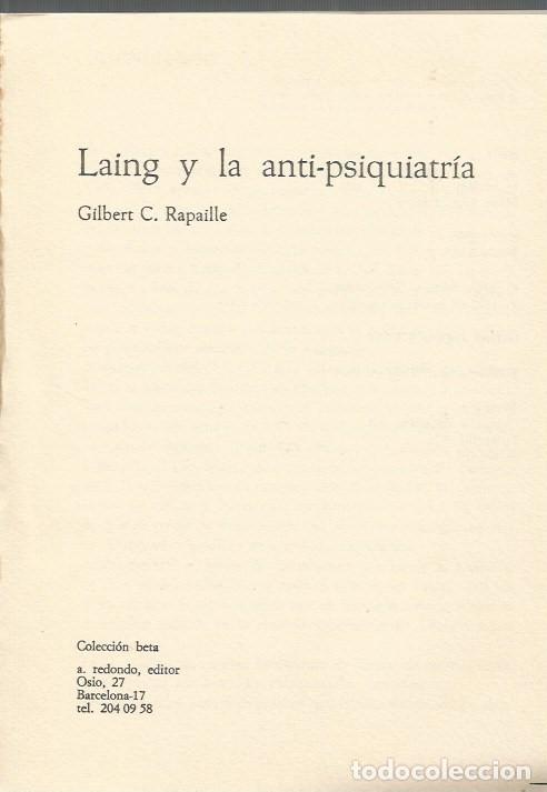 Libros de segunda mano: LAING Y LA ANTISIQUIATRIA-G.C.RAPAILLE - Foto 3