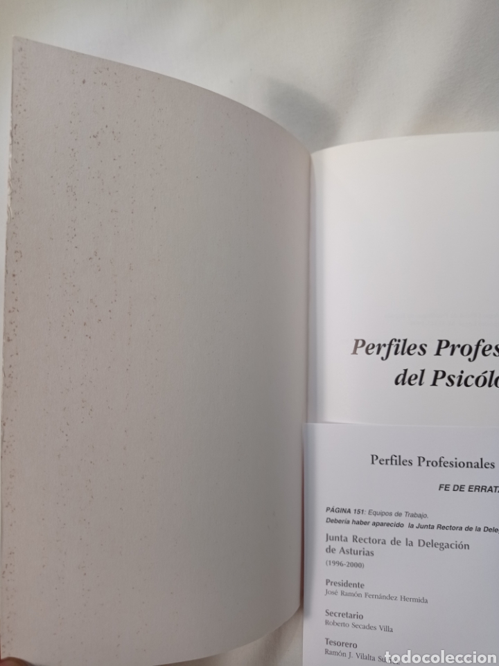 Libros de segunda mano: PERFILES PROFESIONALES DEL PSIC&Oacute;LOGO. 1998 - Foto 2