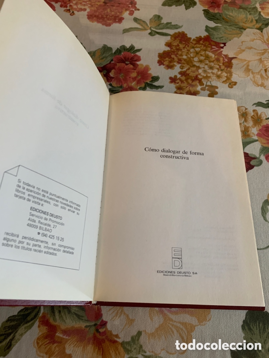 Libros de segunda mano: C&oacute;mo dialogar de forma constructiva. Ediciones Deusto. Tapa dura. Primera edici&oacute;n. 1993. - Foto 4