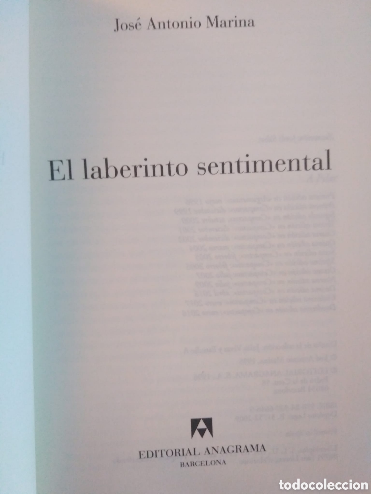 Libros de segunda mano: El laberinto sentimental / Jos&eacute; Antonio Marina - Foto 3