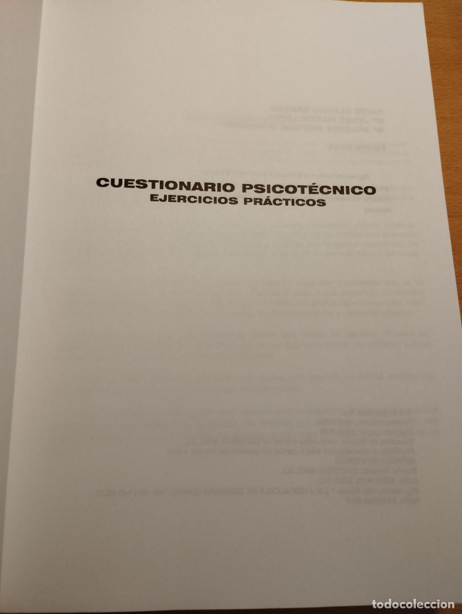 Libros de segunda mano: CUESTIONARIO PSICOT&Eacute;CNICO. EJERCICIOS PR&Aacute;CTICOS (MAD EDITORIAL) - Foto 2