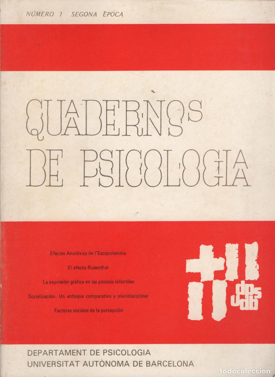 Libros de segunda mano: Cuadernos de psicolog&iacute;a. N&uacute;mero 1. Universidad Aut&oacute;noma de Barcelona. 1979.
