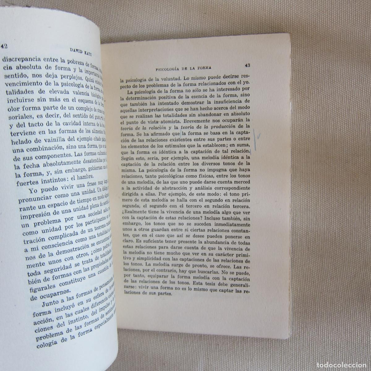 Libros de segunda mano: PSICOLOG&Iacute;A DE LA FORMA - DAVID KATZ (ESPASA) - Foto 3