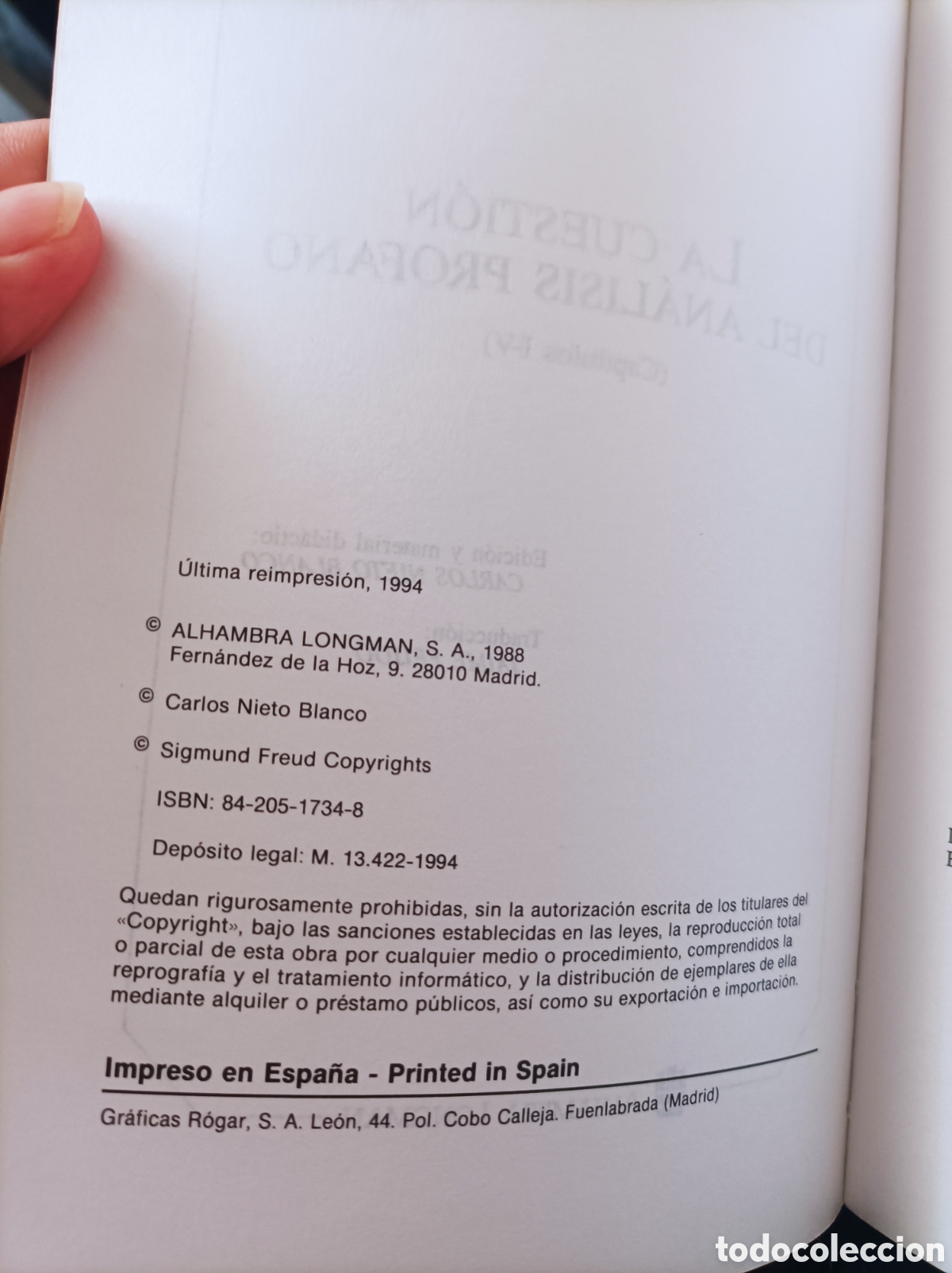 Libros de segunda mano: Freud -la cuesti&oacute;n del an&aacute;lisis profano - Foto 4