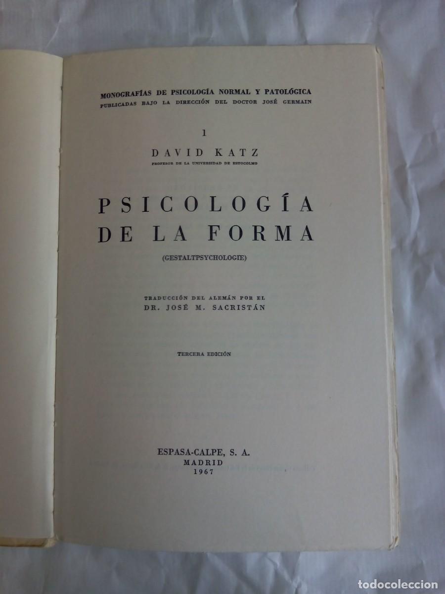 Libros de segunda mano: PSICOLOG&Iacute;A DE LA FORMA / DAVID KATZ - Foto 2