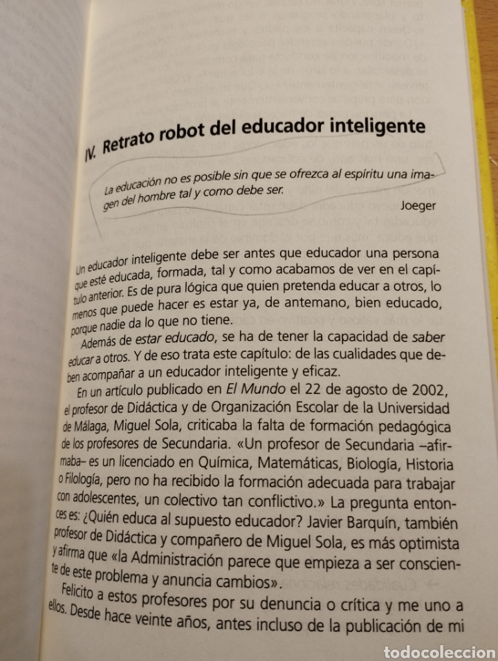 Libros de segunda mano: LA EDUCACI&Oacute;N INTELIGENTE (BERNAB&Eacute; TIERNO) - Foto 8