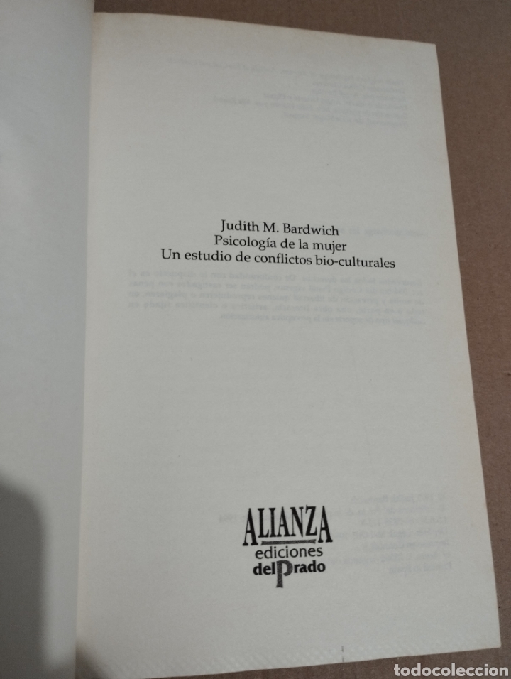 Libros de segunda mano: PSICOLOG&Iacute;A DE LA MUJER (JUDITH M. BARDWICK) - Foto 2