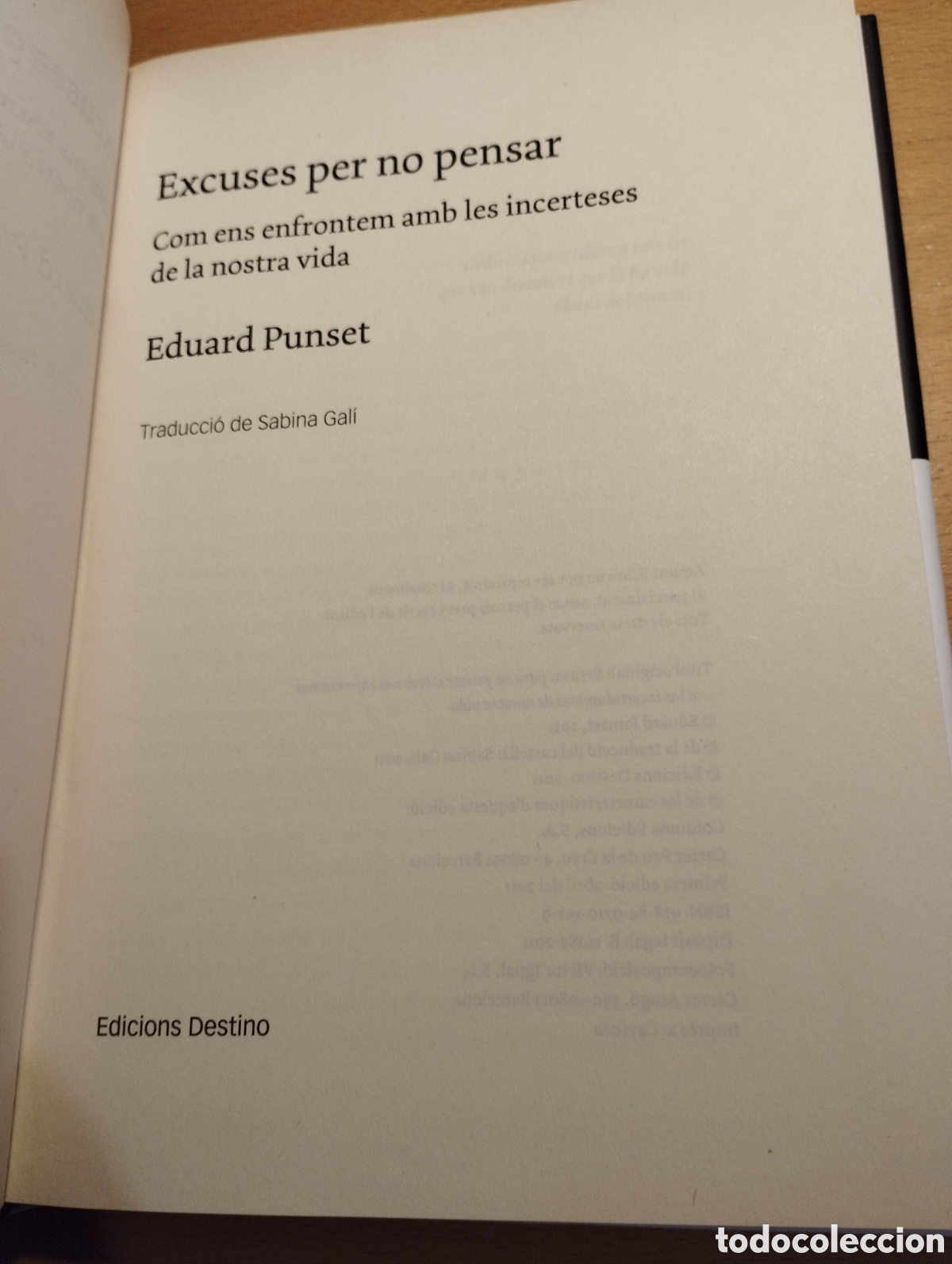Libros de segunda mano: EXCUSES PER NO PENSAR (EDUARD PUNSET) - Foto 2