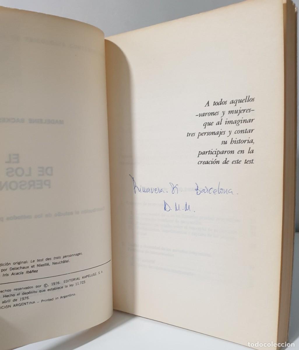 Libros de segunda mano: EL TEST DE LOS TRES PERSONAJES - M. BACKES - THOMAS - Foto 7