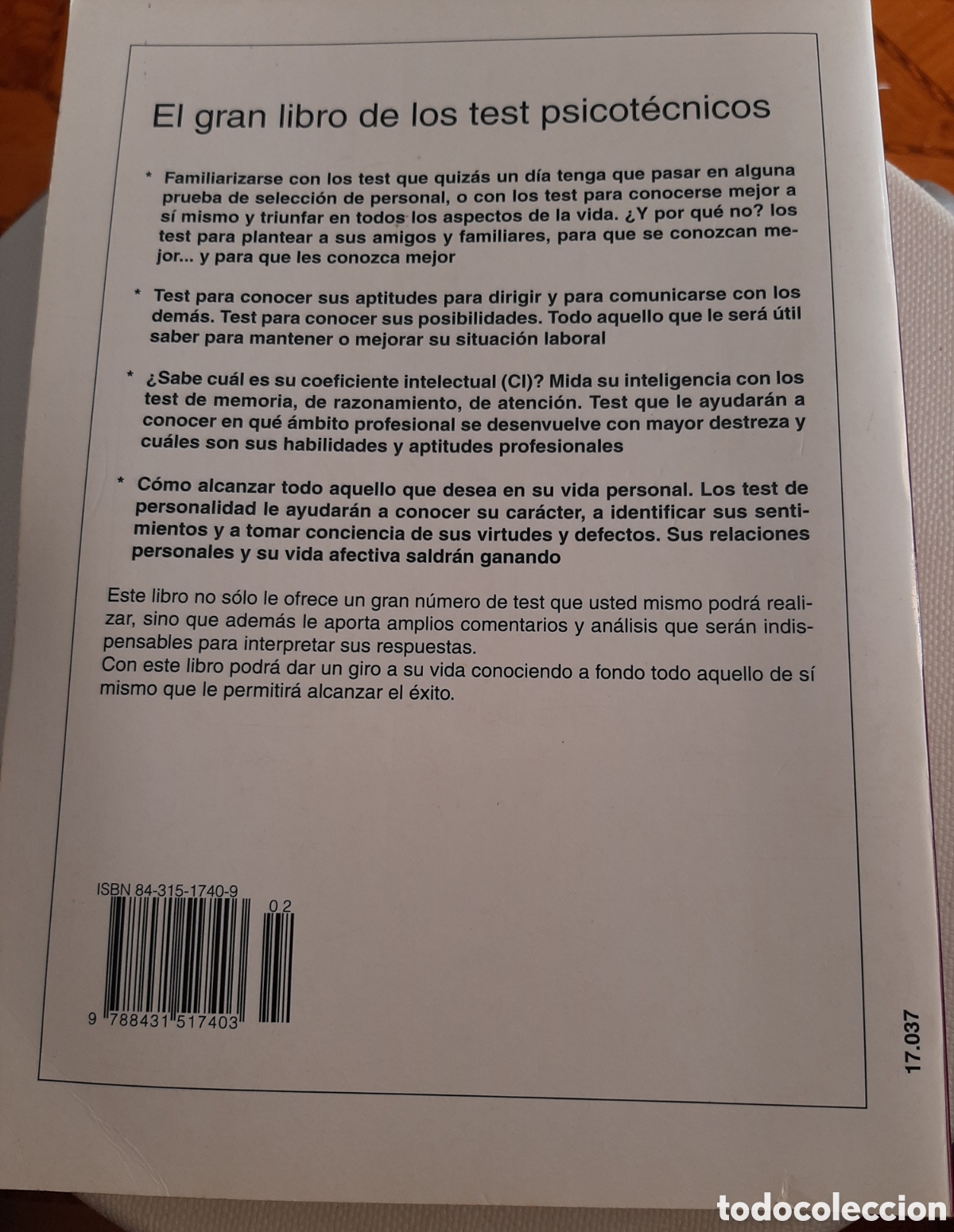 Libros de segunda mano: El gran libro de los psicotecnicos Vecchi 2002 - Foto 2