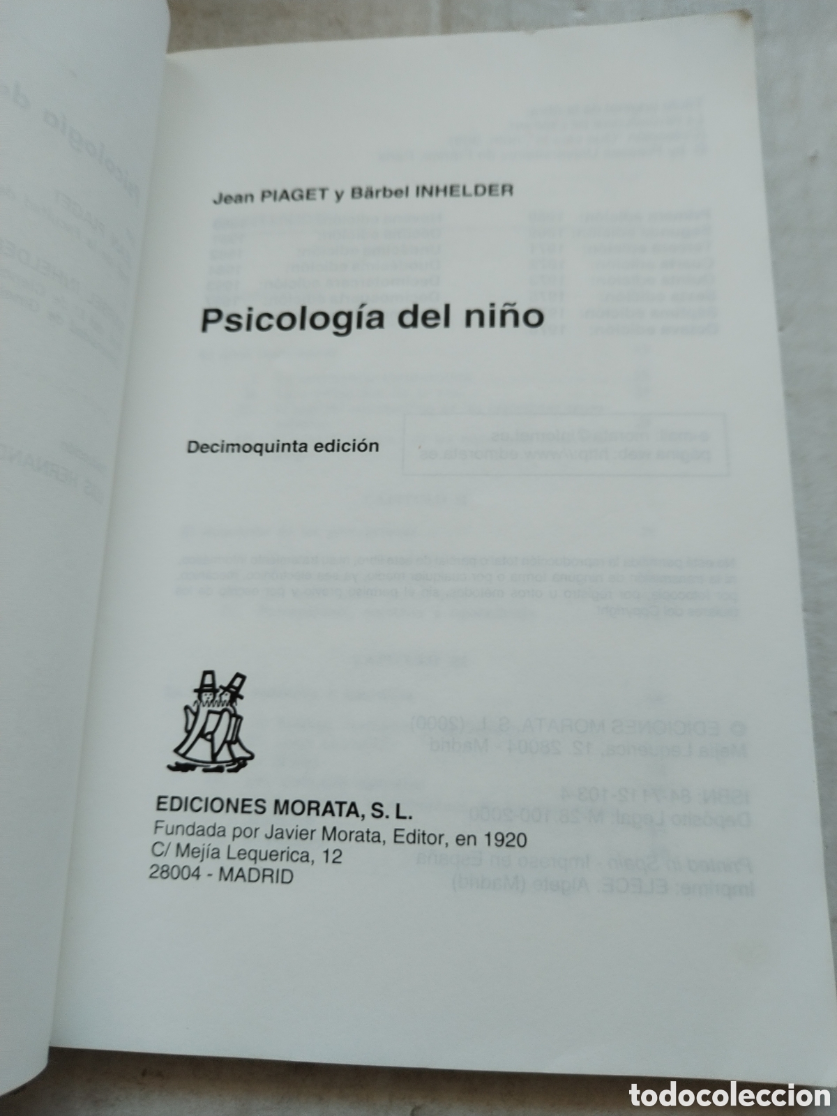 Libros de segunda mano: PSICOLOG&Iacute;A DEL NI&Ntilde;O/VV. AA. - Foto 3
