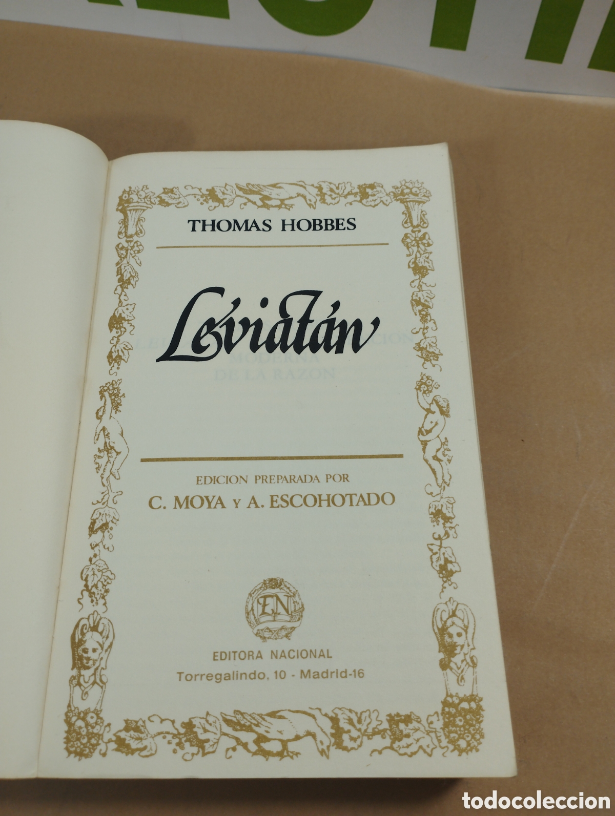 Libros de segunda mano: Leviat&aacute;n. Thomas Hobbes. Editora nacional - Foto 3