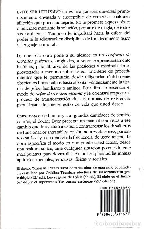Libros de segunda mano: EVITE SER UTILIZADO DR. WAYNE W. DYER - Foto 2