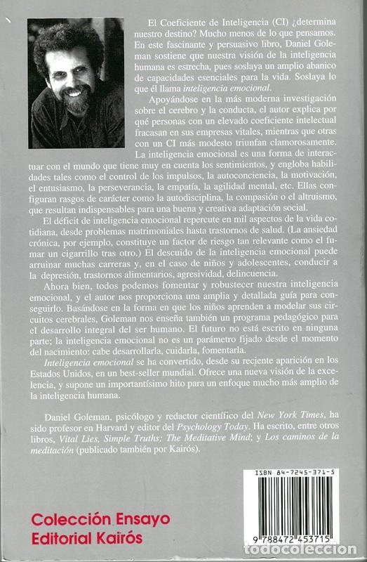Libros de segunda mano: INTELIGENCIA EMOCIONAL DANIEL GOLEMAN - Foto 2