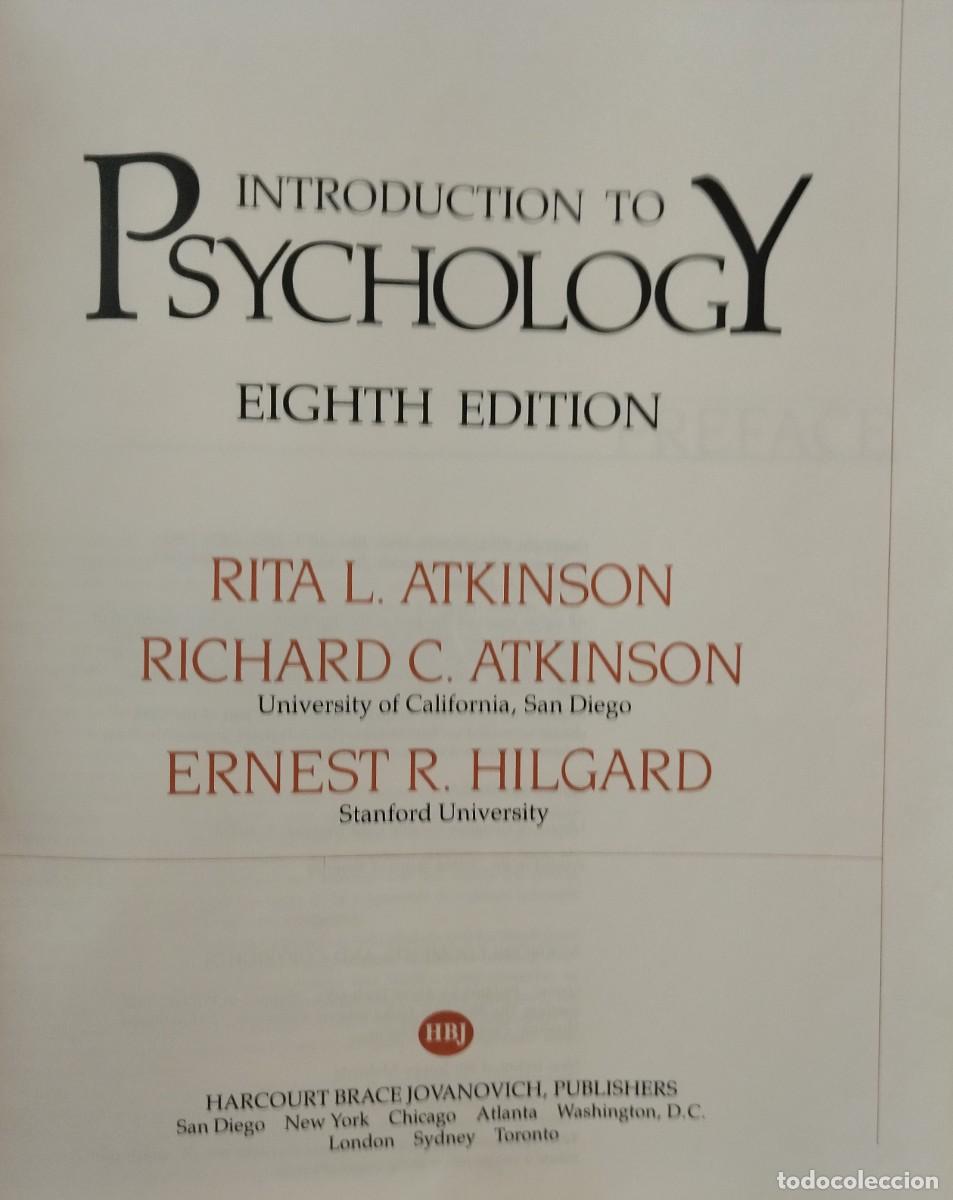Libros de segunda mano: INTRODUCTION TO PSYCHOLOGY - EIGHT EDITION / ATKINSON - - Foto 8