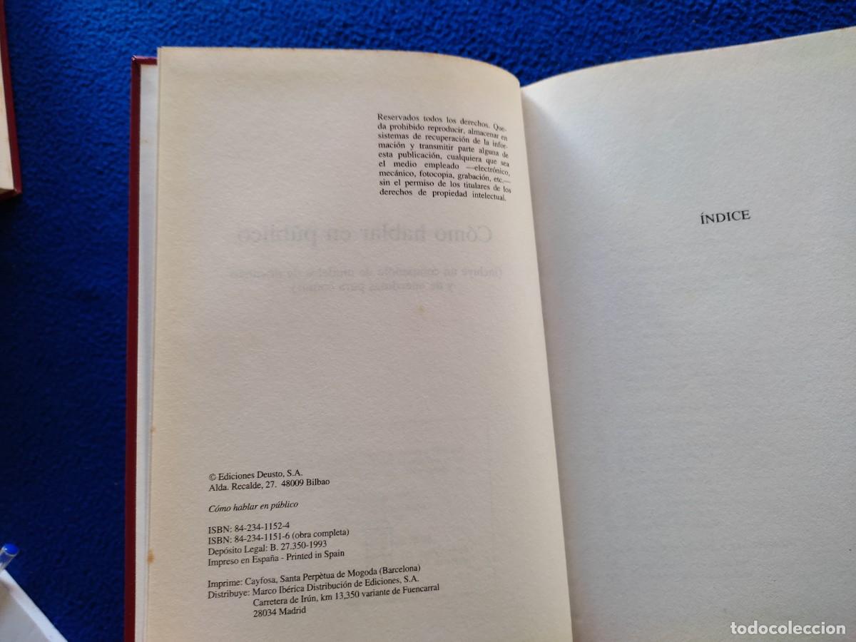 Libros de segunda mano: Como Hablar en P&uacute;blico Ediciones Deusto 1993 - Foto 4
