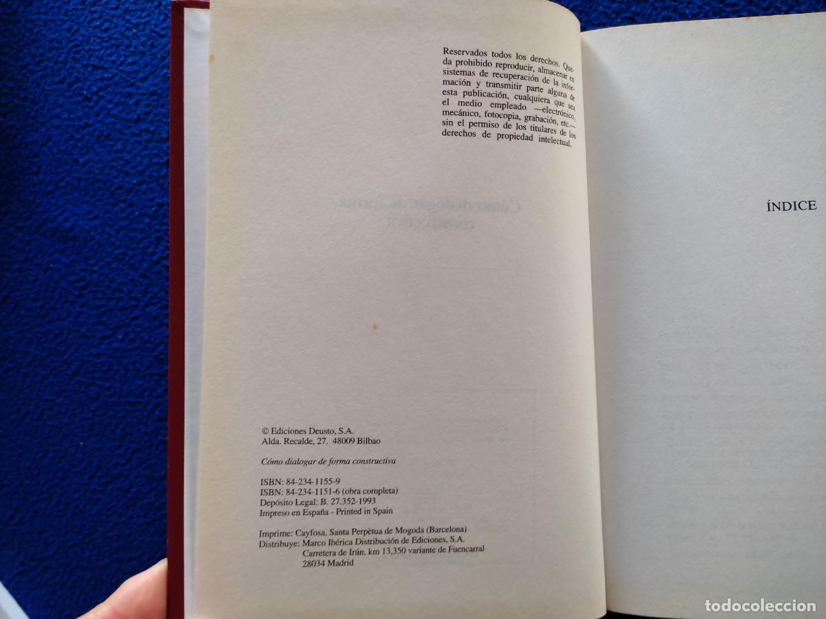 Libros de segunda mano: Como Dialogar de Forma Constructiva Ediciones Deusto 1993 - Foto 4