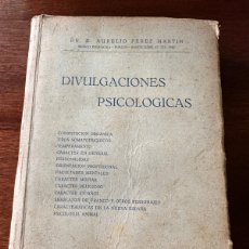 Libros de segunda mano: DIVULGACIONES PSICOLÓGICAS. AURELIO PÉREZ MARTÍN. EDI. EL MONTE CARMELO. BURGOS. 1957