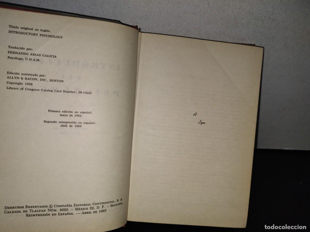 Libros de segunda mano: 78- INTRODUCCI&Oacute;N A LA PSICOLOG&Iacute;A - ROBERT S. HARPER - 1965 - Foto 4