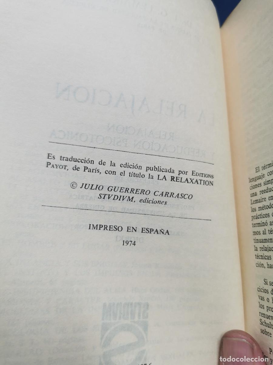 Libros de segunda mano: Libro, LA RELAJACI&Oacute;N , J.G. LEMAIRE - Foto 4