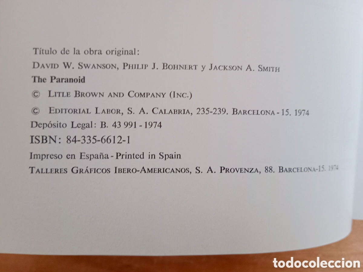 Libros de segunda mano: EL MUNDO PARANOIDE , SWANSON-BOHNERT-SMITH - Foto 5