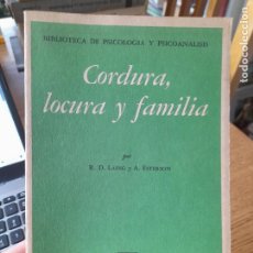 Libros de segunda mano: PSICOANÁLISIS. CORDURA, LOCURA Y FAMILIA, R.D. LAING, F. C. ECONÓMICA, 1967, L40 VISITA MI TIENDA.