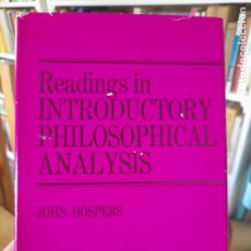 Libros de segunda mano: RARO. PSICOLOGÍA. READINGS IN INTRODUCTORY PHILOSOPHICAL ANALYSIS. J. HOSPERS, PRENTICE, 1968, L40